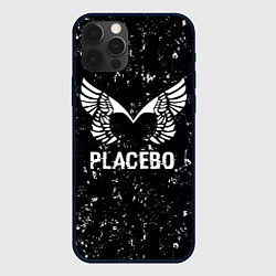 Чехол для iPhone 12 Pro Max Placebo glitch на темном фоне, цвет: 3D-черный