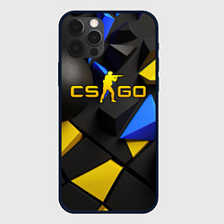 Чехол iPhone 12 Pro Max CSGO blue yellow abstract