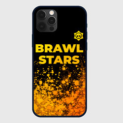 Чехол для iPhone 12 Pro Max Brawl Stars - gold gradient: символ сверху, цвет: 3D-черный