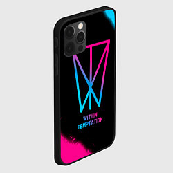 Чехол для iPhone 12 Pro Max Within Temptation - neon gradient, цвет: 3D-черный — фото 2