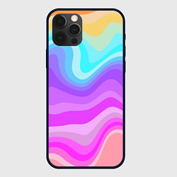 Чехол iPhone 12 Pro Max Неоновая разноцветная волна