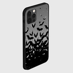 Чехол для iPhone 12 Pro Max Серый фон и летучие мыши, цвет: 3D-черный — фото 2