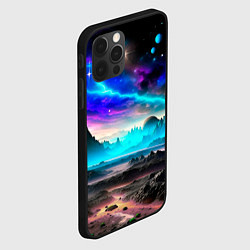 Чехол для iPhone 12 Pro Max Фантастическая планета космос, цвет: 3D-черный — фото 2
