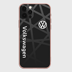 Чехол для iPhone 12 Pro Max Volkswagen - classic black, цвет: 3D-светло-розовый