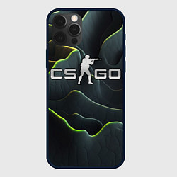 Чехол для iPhone 12 Pro Max CSGO green dark texture, цвет: 3D-черный