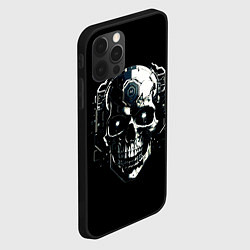 Чехол для iPhone 12 Pro Max Череп киберпанк чёрный, цвет: 3D-черный — фото 2