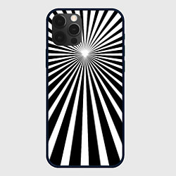 Чехол iPhone 12 Pro Max Черно-белая полосатая иллюзия