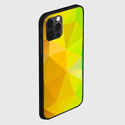 Чехол для iPhone 12 Pro Max Жёлто-зелёная геометрия, цвет: 3D-черный — фото 2