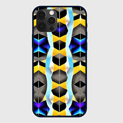 Чехол для iPhone 12 Pro Max Vanguard geometric pattern - neural network, цвет: 3D-черный