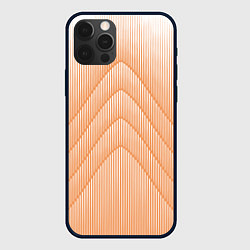 Чехол для iPhone 12 Pro Max Полосатый оранжевый градиент, цвет: 3D-черный
