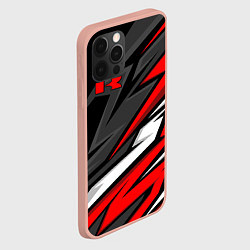 Чехол для iPhone 12 Pro Max Kawasaki - red uniform, цвет: 3D-светло-розовый — фото 2