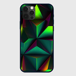 Чехол для iPhone 12 Pro Max Зеленый калейдоскоп абстракция, цвет: 3D-черный