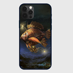 Чехол iPhone 12 Pro Max Рыба-дирижабль в ночи