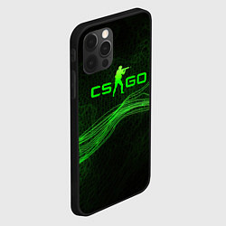 Чехол для iPhone 12 Pro Max CSGO green abstract, цвет: 3D-черный — фото 2