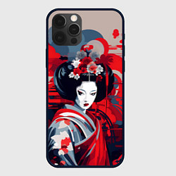 Чехол iPhone 12 Pro Max Geisha vector style