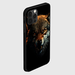 Чехол для iPhone 12 Pro Max Оскал дикого волка, цвет: 3D-черный — фото 2