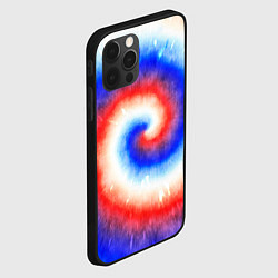Чехол для iPhone 12 Pro Max Тай-дай Российский флаг, цвет: 3D-черный — фото 2