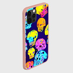 Чехол для iPhone 12 Pro Max Паттерн из черепов - поп-арт - иллюзия, цвет: 3D-светло-розовый — фото 2