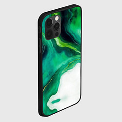 Чехол для iPhone 12 Pro Max Жидкий изумруд в стиле арт, цвет: 3D-черный — фото 2