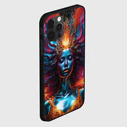 Чехол для iPhone 12 Pro Max Женщина киборг и брызги краски, цвет: 3D-черный — фото 2