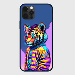 Чехол для iPhone 12 Pro Max Cool tiger cub - pop art, цвет: 3D-черный