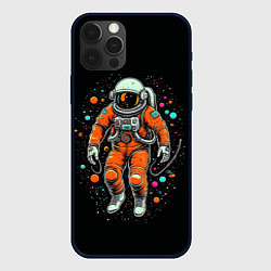 Чехол для iPhone 12 Pro Max Космонавт в оранжевом скафандре, цвет: 3D-черный