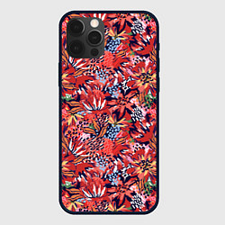 Чехол для iPhone 12 Pro Max Осенние цветы с пятнами, цвет: 3D-черный