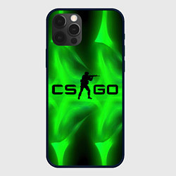 Чехол для iPhone 12 Pro Max CSGO green logo, цвет: 3D-черный