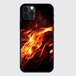 Чехол для iPhone 12 Pro Max Огненный фон, цвет: 3D-черный