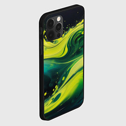 Чехол для iPhone 12 Pro Max Жидкая текущая зеленая краска, цвет: 3D-черный — фото 2