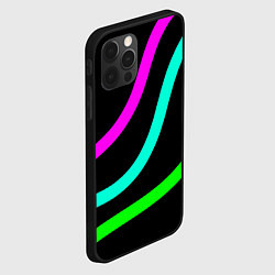 Чехол для iPhone 12 Pro Max Абстракция три полосы, цвет: 3D-черный — фото 2