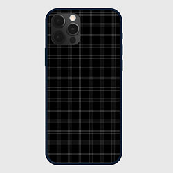 Чехол для iPhone 12 Pro Max Чёрный клетчатый паттерн, цвет: 3D-черный