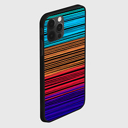 Чехол для iPhone 12 Pro Max Разноцветные тонкие линии, цвет: 3D-черный — фото 2