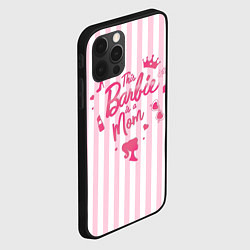 Чехол для iPhone 12 Pro Max Эта барби - мама: розово-белая полоска, цвет: 3D-черный — фото 2