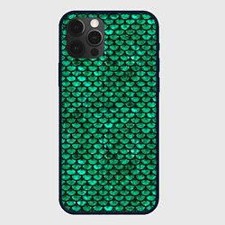 Чехол для iPhone 12 Pro Max Кожа изумрудного дракона, цвет: 3D-черный
