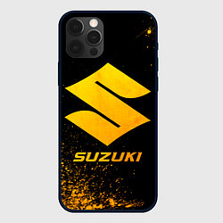 Чехол для iPhone 12 Pro Max Suzuki - gold gradient, цвет: 3D-черный