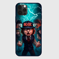 Чехол для iPhone 12 Pro Max ACDC cartoon, цвет: 3D-черный