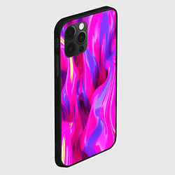 Чехол для iPhone 12 Pro Max Pink blue texture, цвет: 3D-черный — фото 2