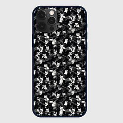 Чехол для iPhone 12 Pro Max Камуфляж с котиками, цвет: 3D-черный