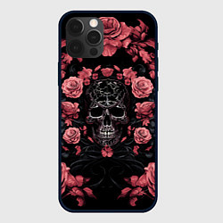Чехол для iPhone 12 Pro Max И череп и розы, цвет: 3D-черный