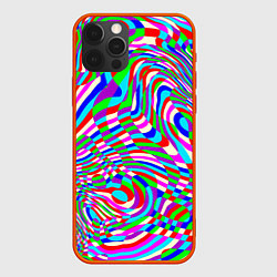 Чехол для iPhone 12 Pro Max Разноцветная пластика, цвет: 3D-красный