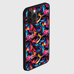 Чехол для iPhone 12 Pro Max Неоновые ленты узор, цвет: 3D-черный — фото 2