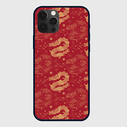Чехол для iPhone 12 Pro Max The chinese dragon pattern, цвет: 3D-черный