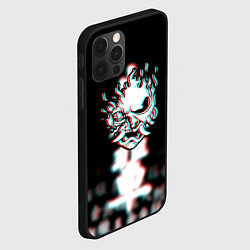 Чехол для iPhone 12 Pro Max Samurai glitch cyberpunk city, цвет: 3D-черный — фото 2