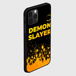 Чехол для iPhone 12 Pro Max Demon Slayer - gold gradient: символ сверху, цвет: 3D-черный — фото 2