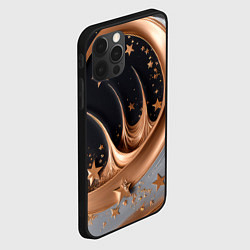 Чехол для iPhone 12 Pro Max Звезды и месяц на черном, цвет: 3D-черный — фото 2