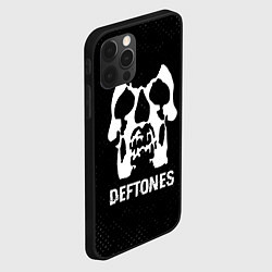 Чехол для iPhone 12 Pro Max Deftones glitch на темном фоне, цвет: 3D-черный — фото 2