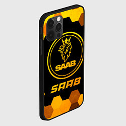 Чехол для iPhone 12 Pro Max Saab - gold gradient, цвет: 3D-черный — фото 2
