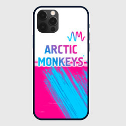 Чехол для iPhone 12 Pro Max Arctic Monkeys neon gradient style: символ сверху, цвет: 3D-черный