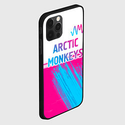 Чехол для iPhone 12 Pro Max Arctic Monkeys neon gradient style: символ сверху, цвет: 3D-черный — фото 2